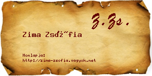 Zima Zsófia névjegykártya